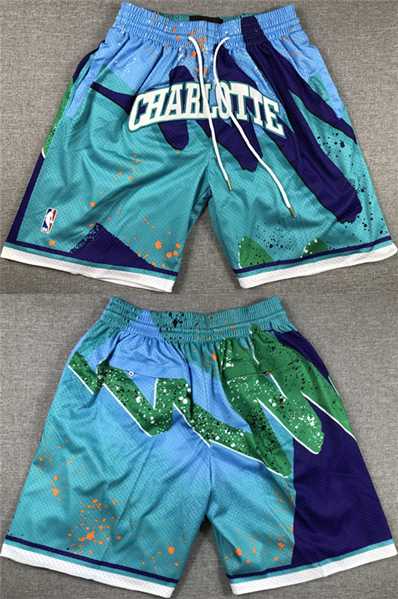 Mens Charlotte Hornets Teal Shorts1